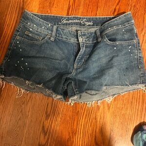 American Eagle Outfitters Distressed Blue Jean Shorts
